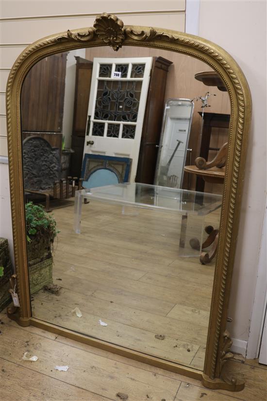 A Victorian style gilt-framed overmantel mirror W.121cm